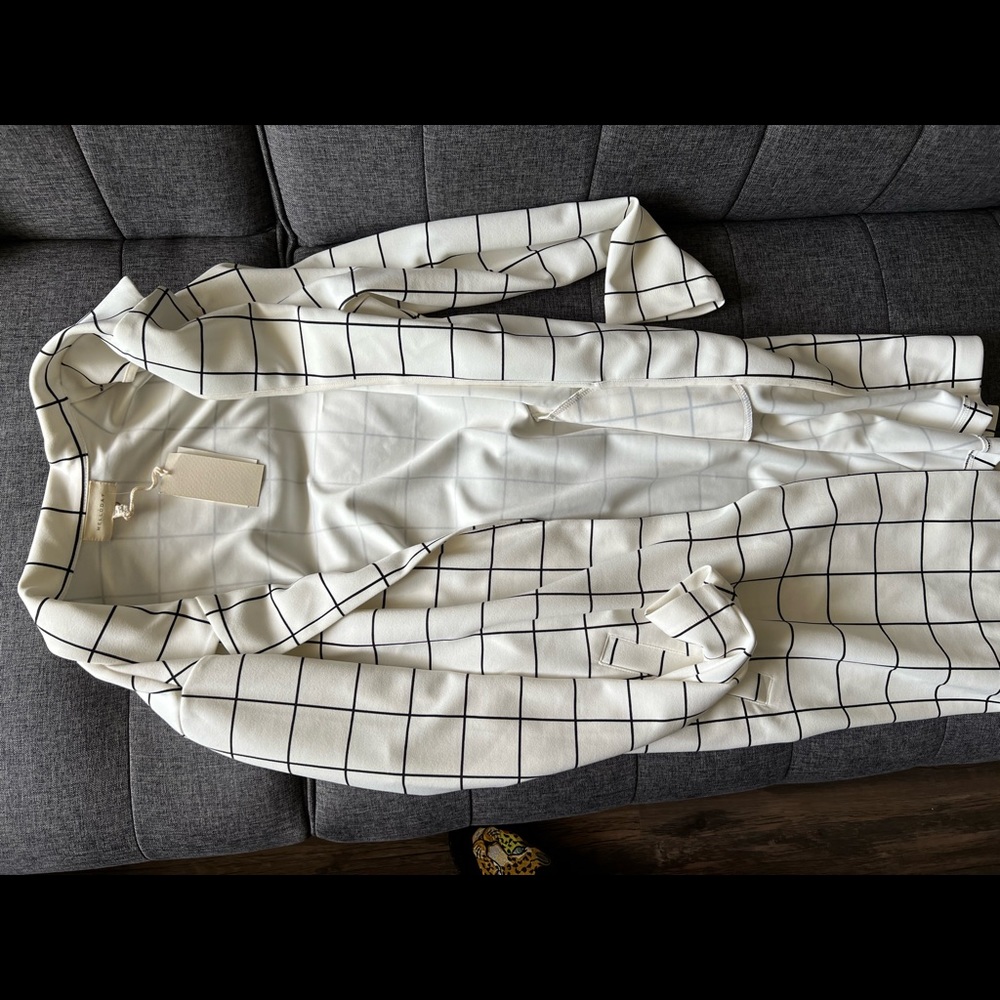 Black and white collared jacket